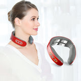 Four-Head Electric Pulse Neck Massager Far Infrared Heat Pain Relie